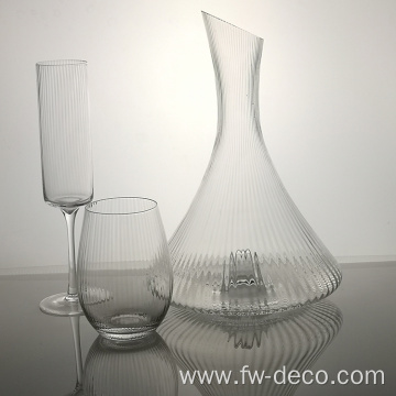 Crystal ripple wine glass decanter